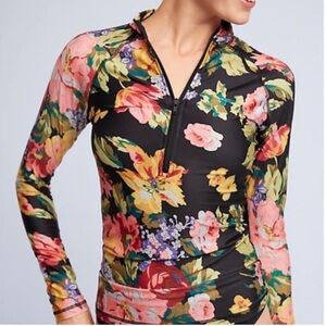 Anthropologie Allihop Santa Barbara Floral Rashguard Medium